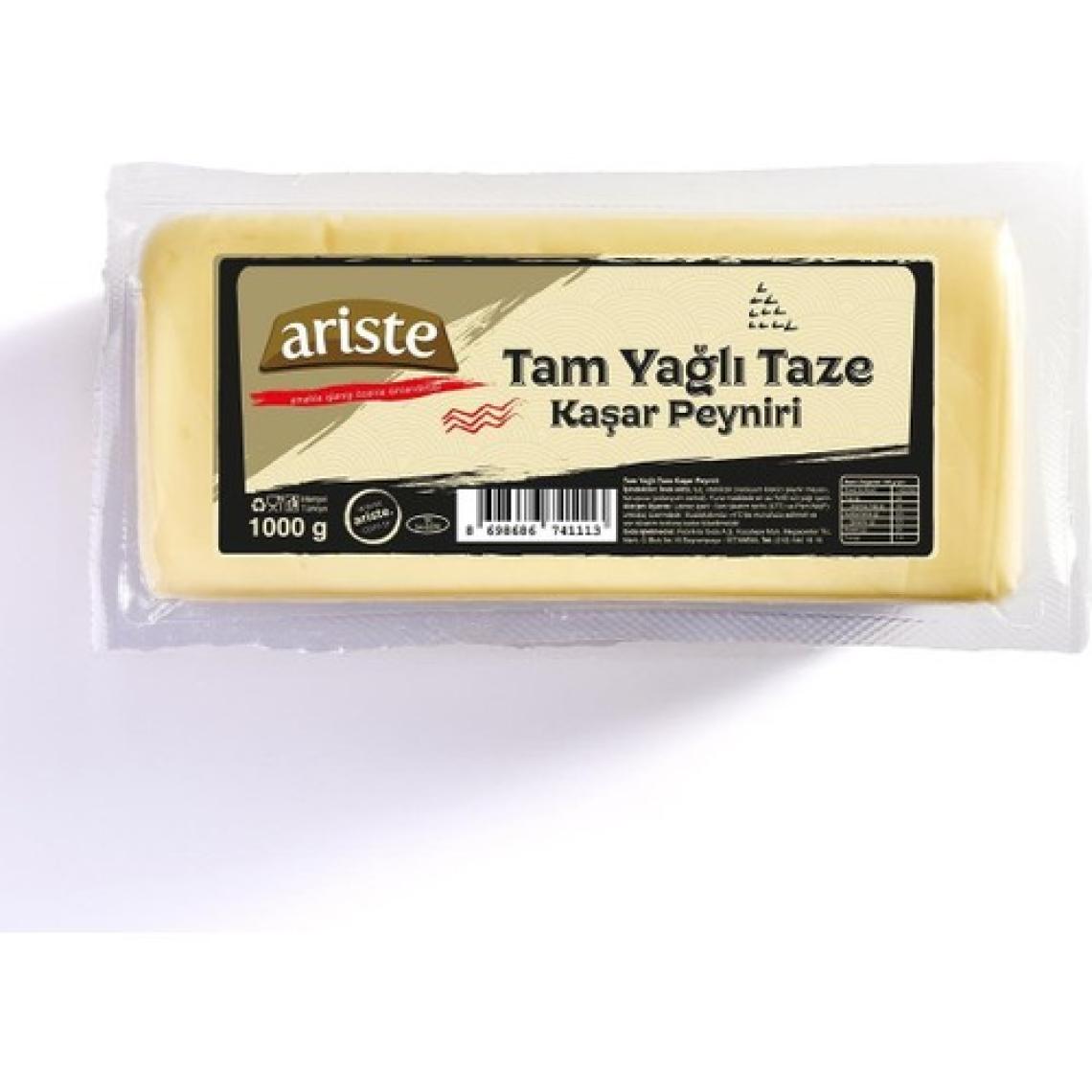 Ariste 2'li Tam Yağlı Taze Kaşar Peyniri 2000 gr (1000gr x 2)