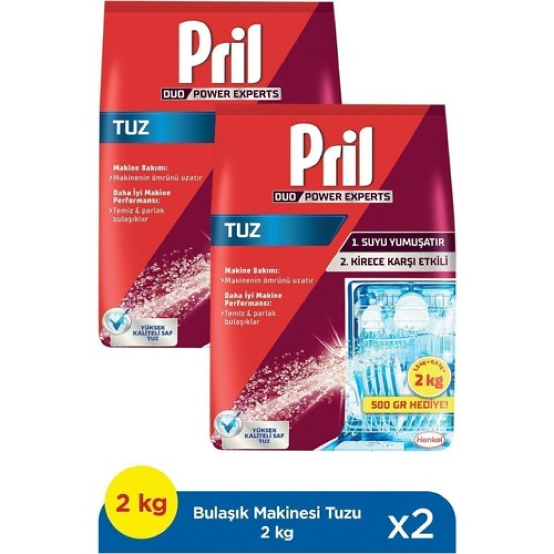 Pril Bulaşık Makinesi Tuzu 2×2 kg - Kireç Önleyici, Kokusuz ve Yüksek Kapasiteli Formül ile Beş Etkili Çözüm