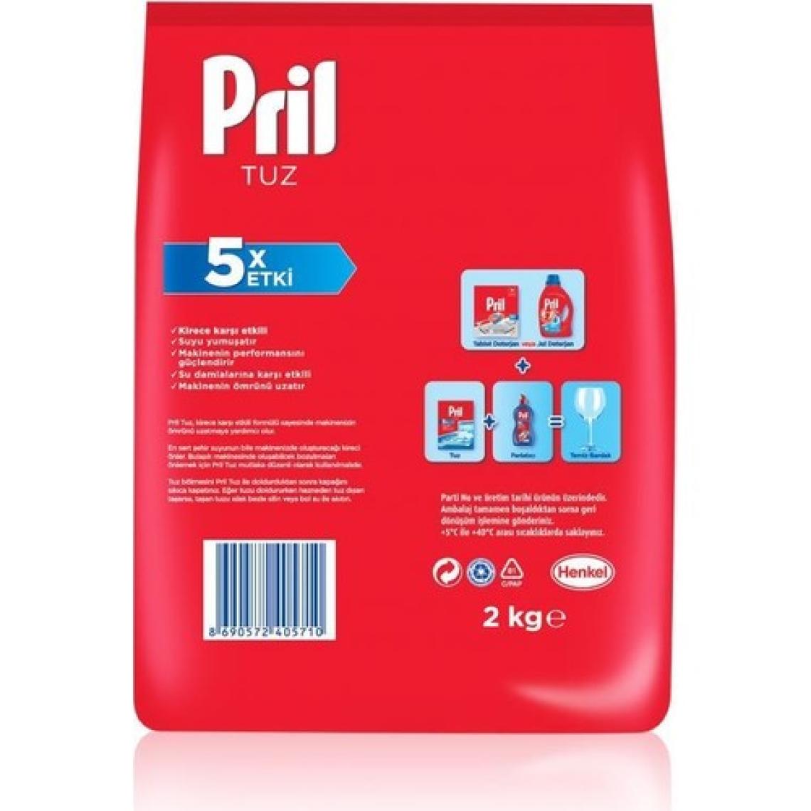 Pril Bulaşık Makinesi Tuzu 2×2 kg - Kireç Önleyici, Kokusuz ve Yüksek Kapasiteli Formül ile Beş Etkili Çözüm