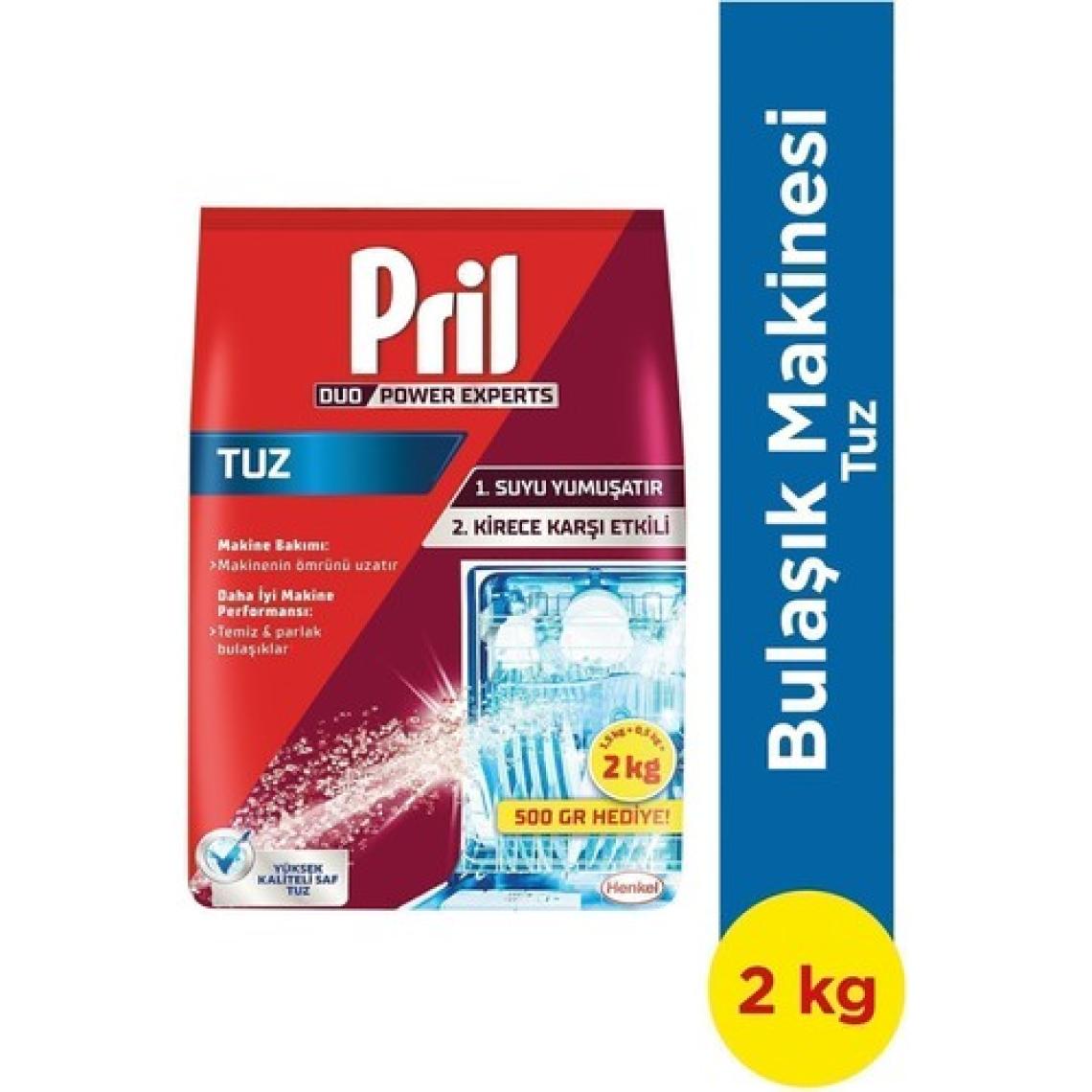 Pril Bulaşık Makinesi Tuzu 2×2 kg - Kireç Önleyici, Kokusuz ve Yüksek Kapasiteli Formül ile Beş Etkili Çözüm