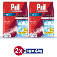 Pril Bulaşık Makinesi Tuzu 2×2 kg - Kireç Önleyici, Kokusuz ve Yüksek Kapasiteli Formül ile Beş Etkili Çözüm
