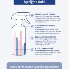 Bitkisel Bebek Yüzey & Oyuncak Leke Çıkarıcı Sprey, Hipoalerjenik Vegan Çok Amaçlı sabun 500ml