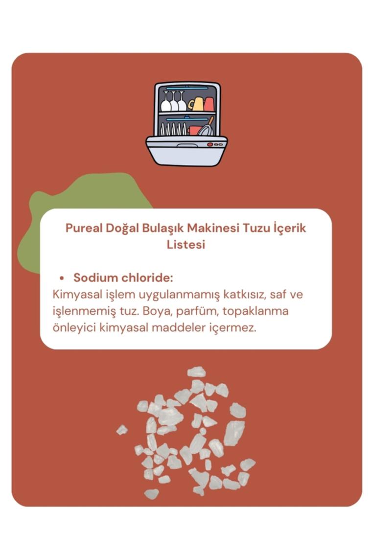 Pureal Doğal Bulaşık Makinesi Tuzu 3 KG - 100 Yıkama
