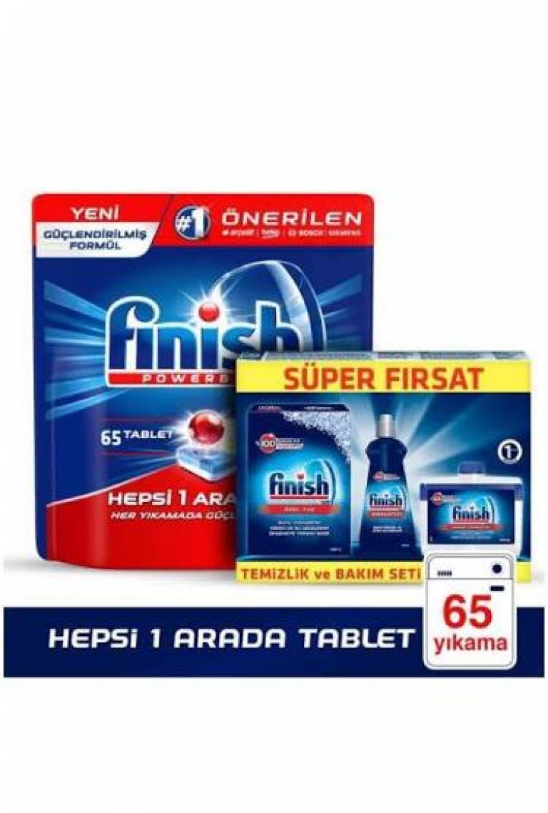 Finish Temizlik ve Bakım Seti (Parlatıcı 400 ml + Makine Temizleyici Sıvı 250 ml + Tuz 500 gr)