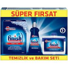 Finish Temizlik ve Bakım Seti (Parlatıcı 400 ml + Makine Temizleyici Sıvı 250 ml + Tuz 500 gr)