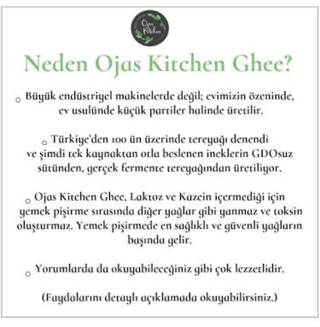 Ojas Kitchen Kekikli Ghee (Sade Yağ) 225 gr