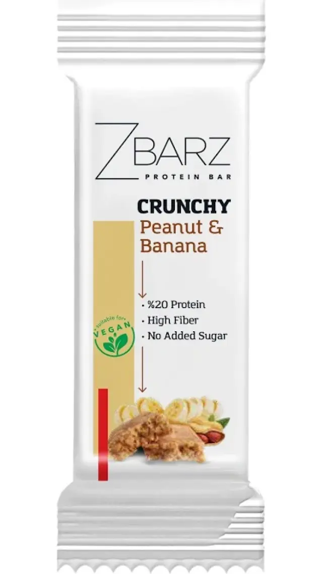 Zbarz Crunchy Protein Bar Yer Fıstık - Muz 35G (12 Adet)
