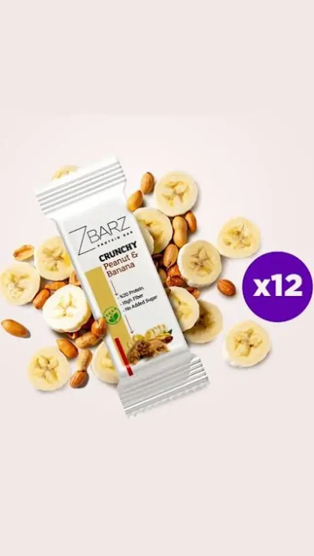 Zbarz Crunchy Protein Bar Yer Fıstık - Muz 35G (12 Adet)
