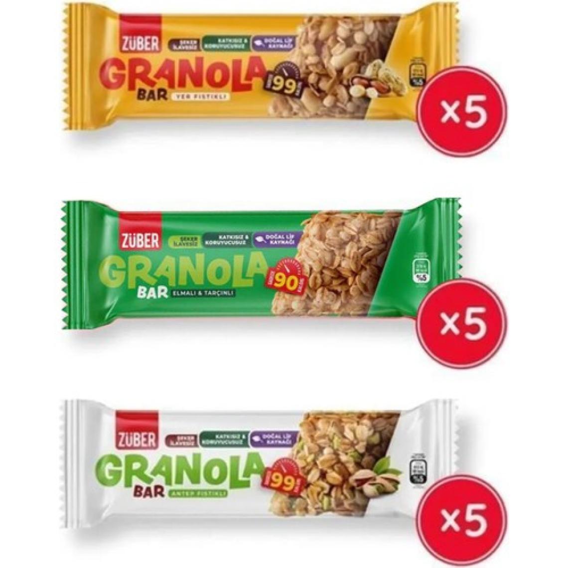 Züber Granola Bar Deneme Paketi 25 gr X 15 Adet