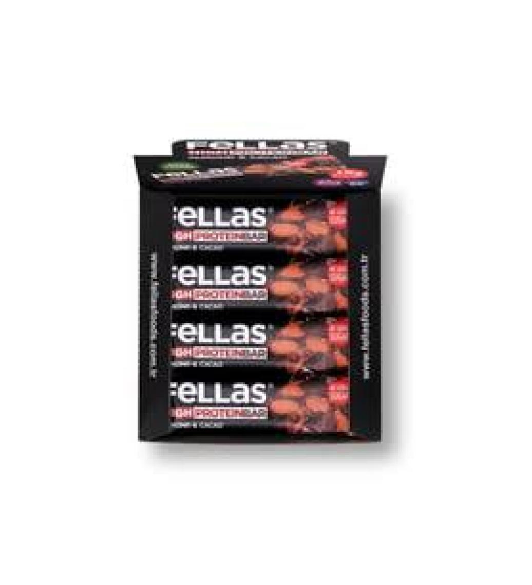 Fellas Bademli ve Kakaolu Yüksek Protein Bar 45 g x 12 Adet