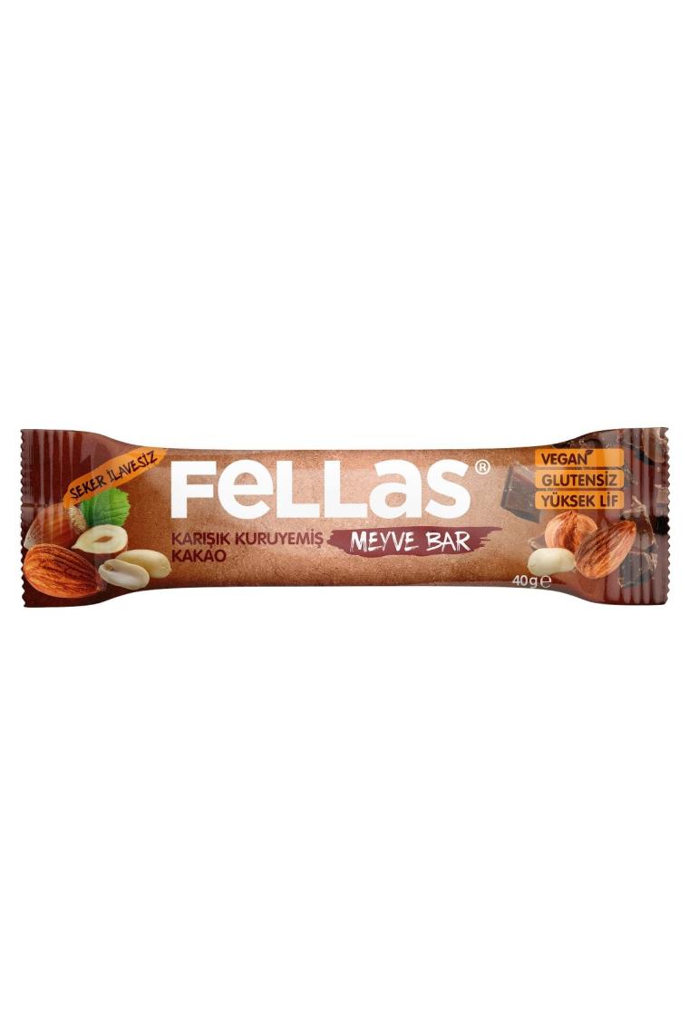 Meyve Bar - Karışık Kuruyemişli ve Kakaolu  40 gr x 12 Adet