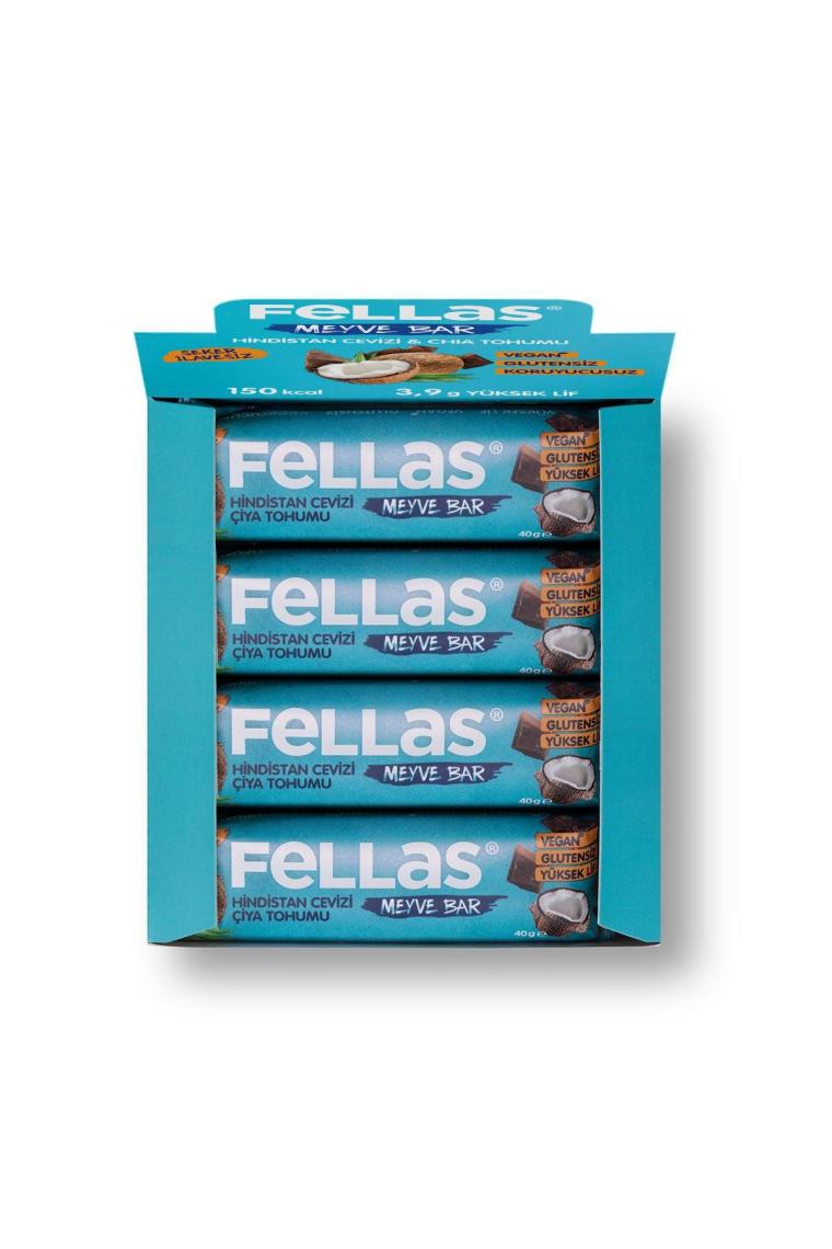 Meyve Bar - Chialı ve Hindistan Cevizli 40 gr x 12 Adet
