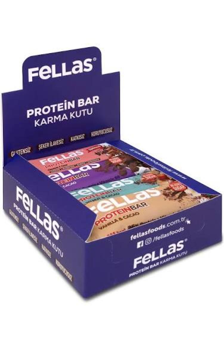 Fellas Protein Bar 32 gr Karma Kutu 12 Adet (4 Çeşit)