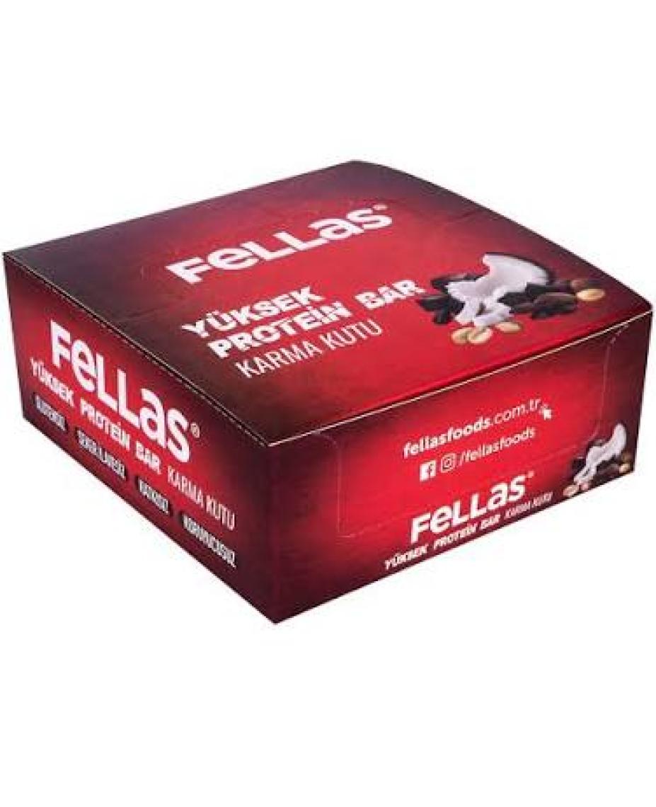 Fellas Yüksek Protein Bar 45 gr Karma Kutu 12 Adet ( 3 Çeşit)