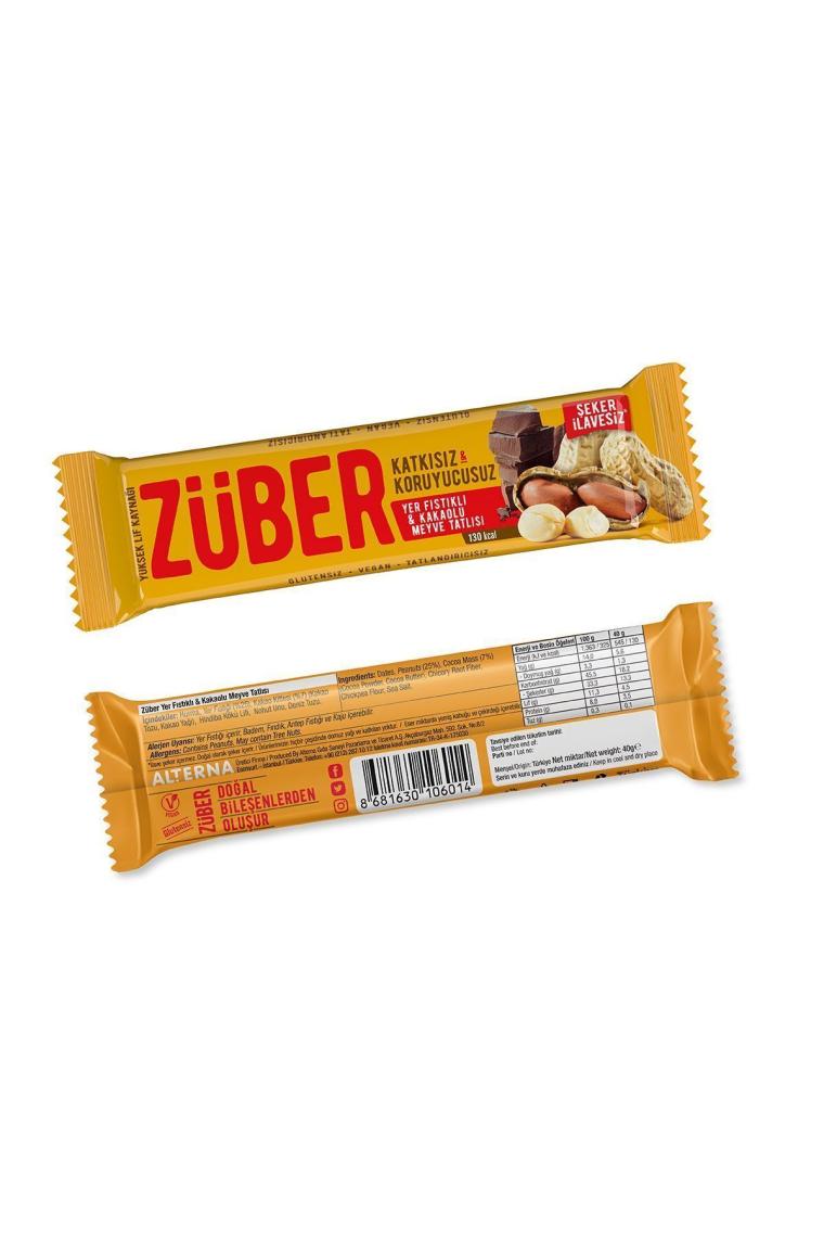Züber Yer Fıstıklı & Kakaolu Meyveli Bar 12x40 gr