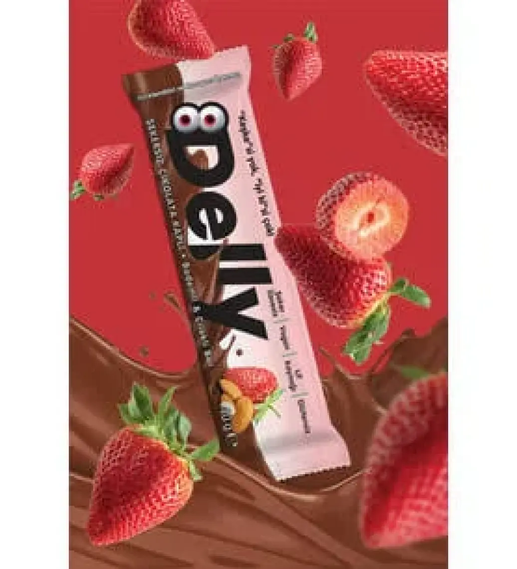 Delly Çikolata Kaplı - Bademli & Çilekli Meyveli Bar 35g X 12 Adet