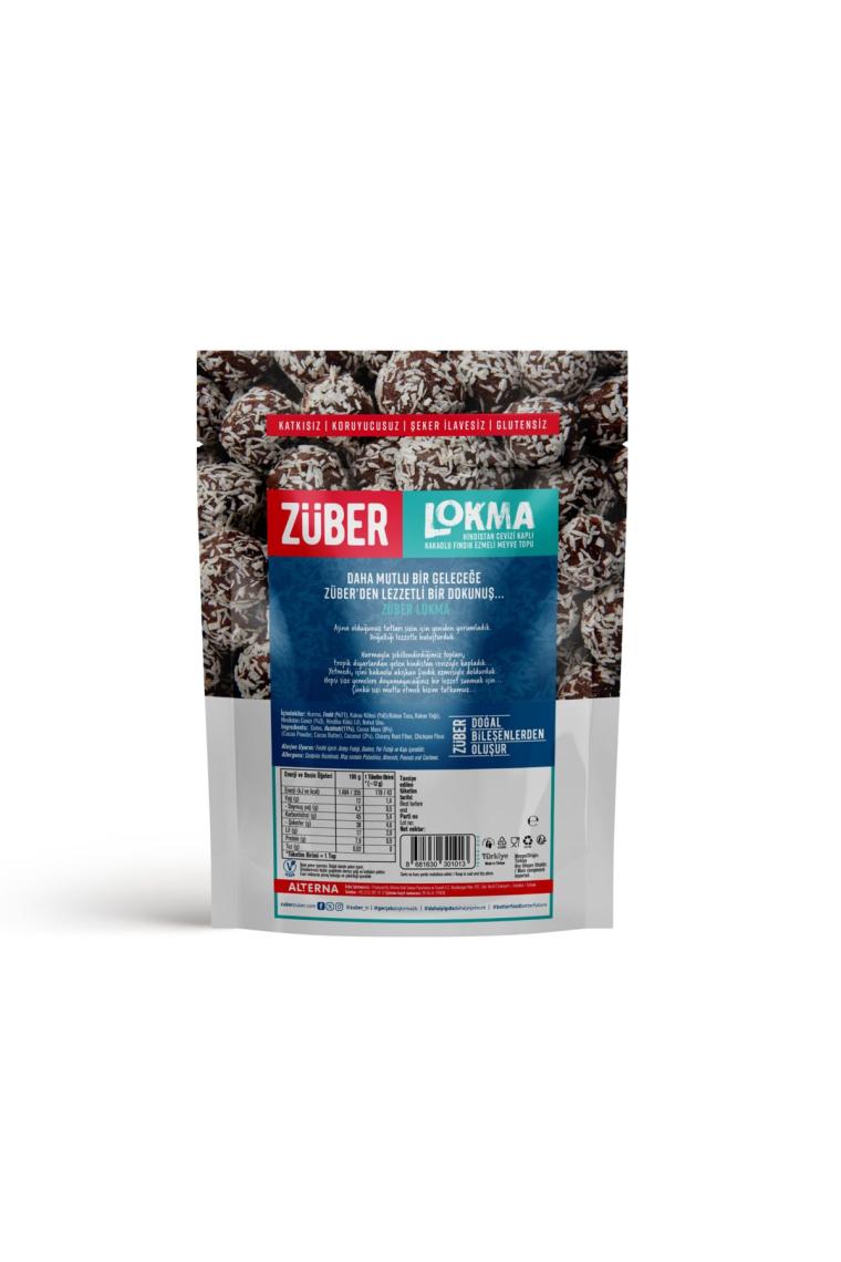 Lokma Hindistan Cevizi Kaplı Kakaolu Fındık Ezmeli Meyve Topu 96g X 6 Paket