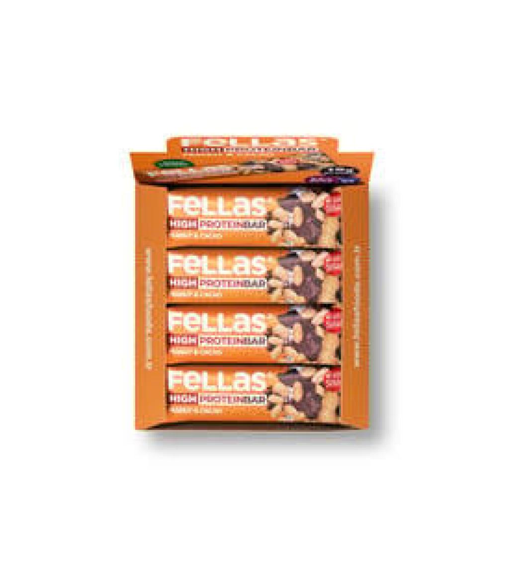 Fellas Yer Fıstıklı ve Kakaolu Yüksek Protein Bar 45 g x 12 Adet
