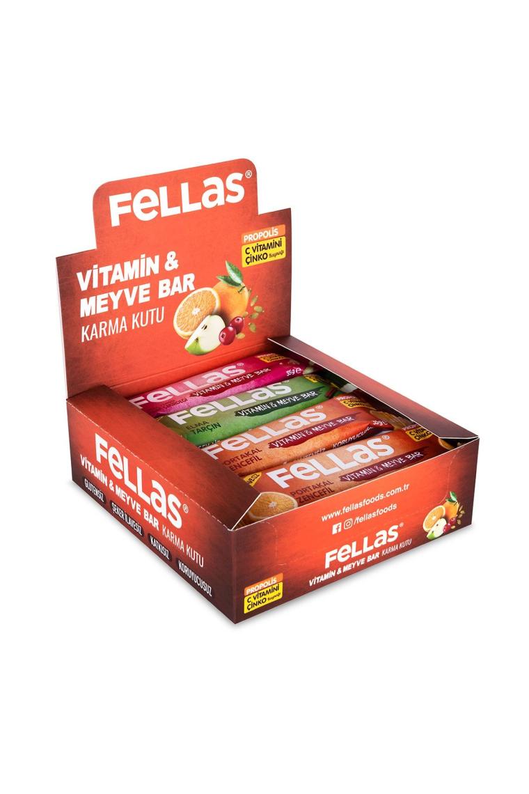 Vitamin & Meyve Bar Karma Kutu 12 Adet (3 Çeşit)