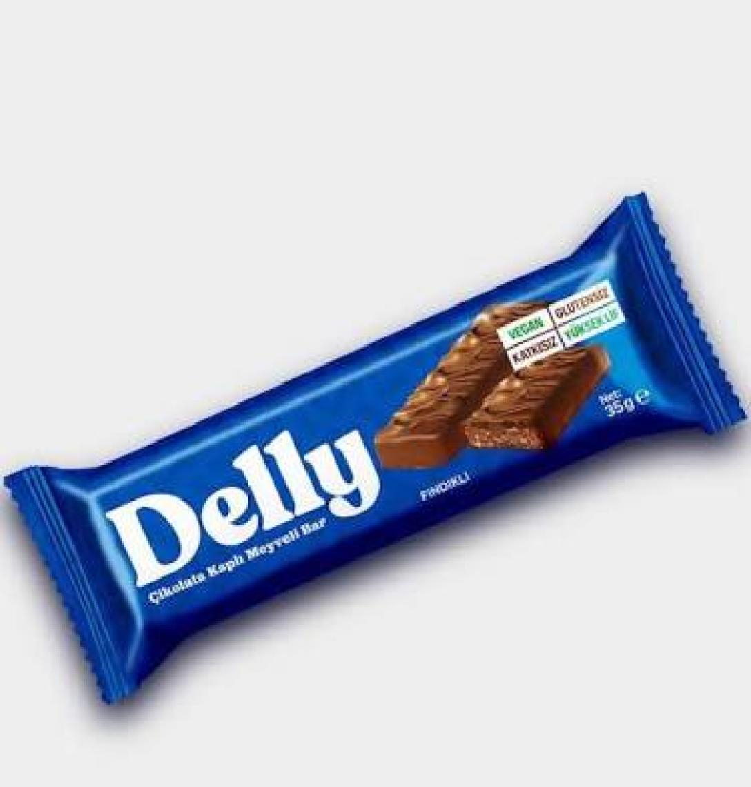 Delly Çikolata Kaplı - Fındıklı Meyveli Bar 35g X 12 Adet
