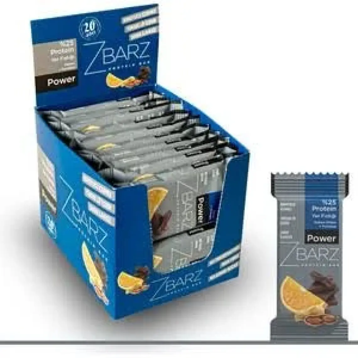 Zbarz Power Protein Bar Yer Fıstığı, Portakal 20 x 35 gr