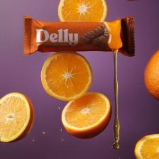 Delly Çikolata Kaplı - Bademli & Portakallı Meyveli Bar 35g X 12 Adet