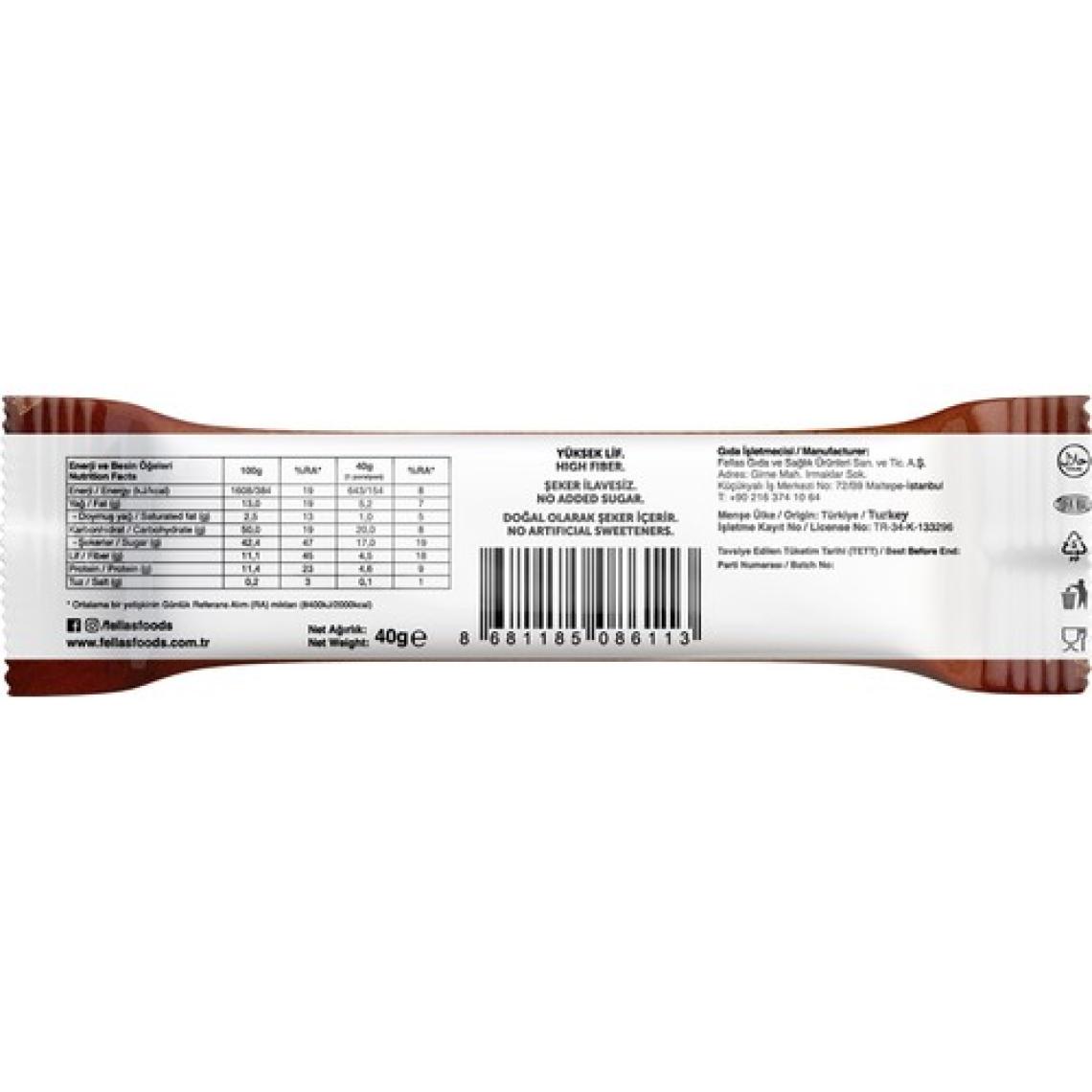 Fellas Meyve Bar - Karışık Kuruyemiş ve Kakao 40 gr x 12 Adet