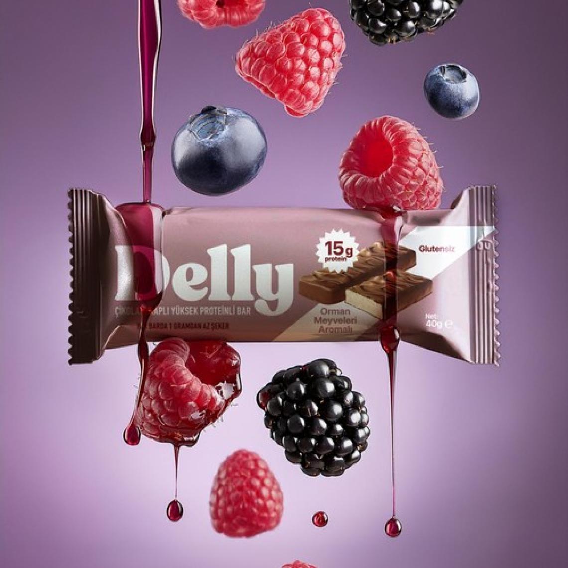 Delly Çikolata Kaplı Yüksek Proteinli Bar - Karışık Kutu 40G 12 Adet