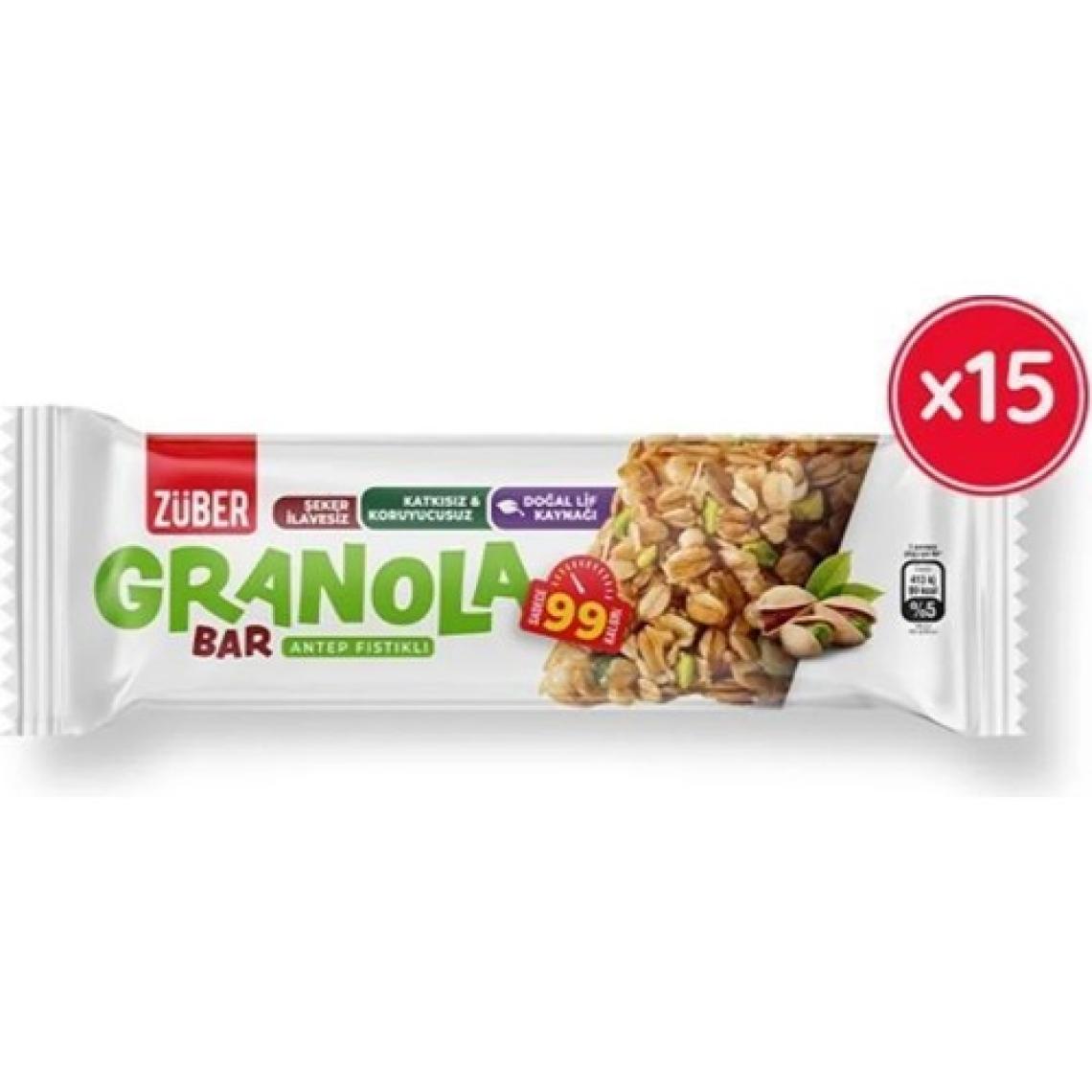 Züber Antep Fıstıklı Granola Bar 15x25 gr