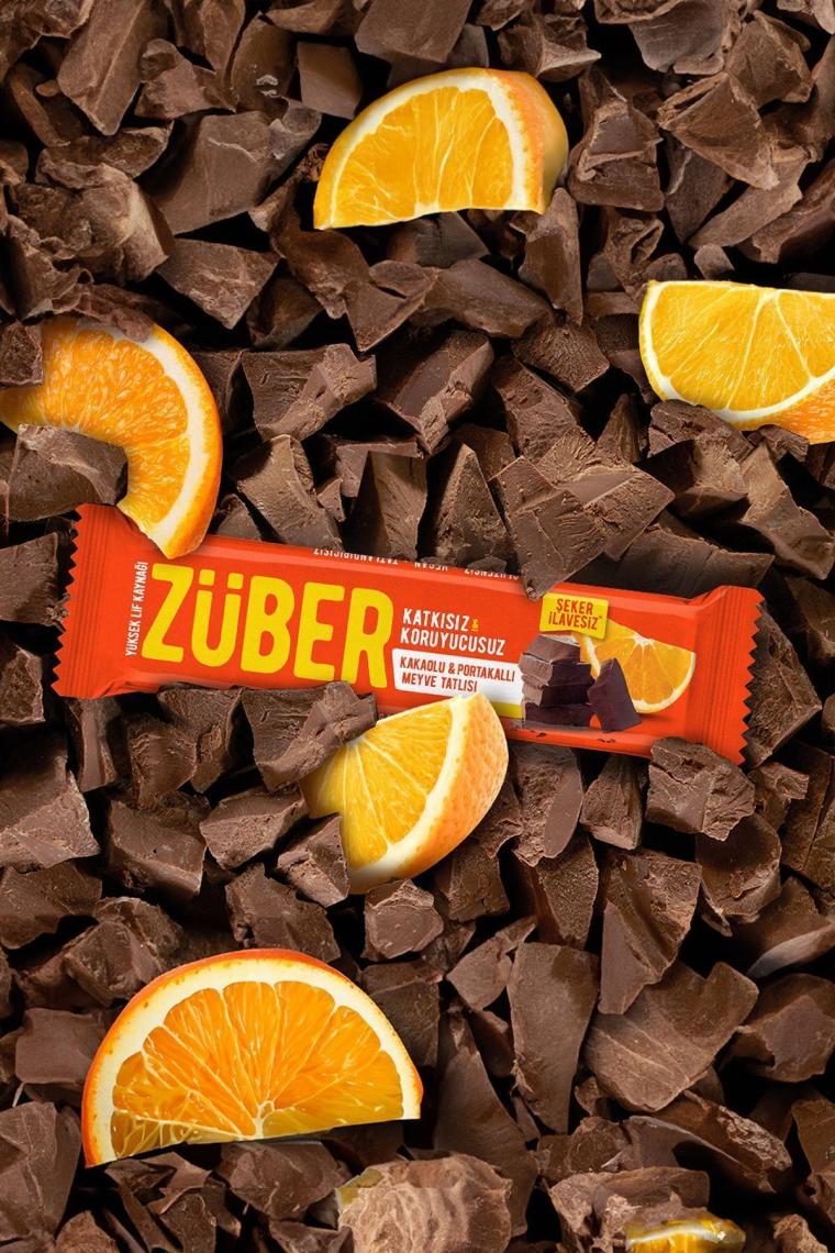 Züber Portakallı & Kakaolu Meyve Barı 12x40 gr