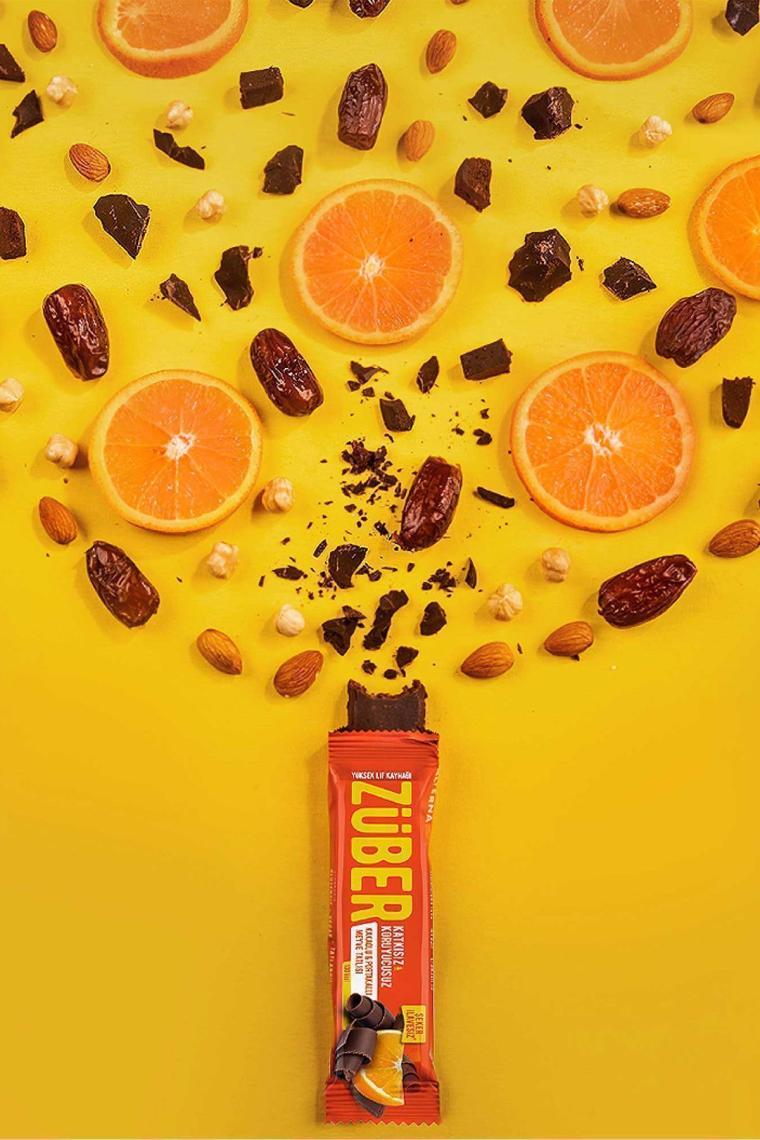 Züber Portakallı & Kakaolu Meyve Barı 12x40 gr