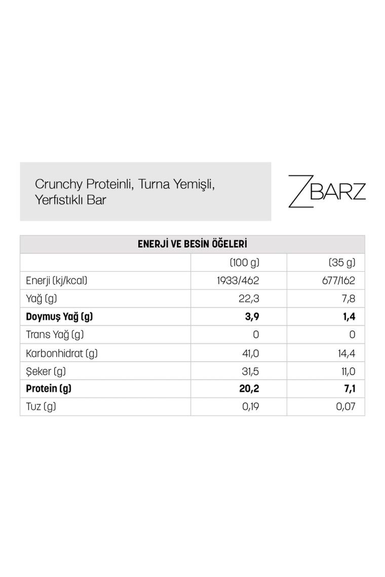 Crunchy Protein Bar Yer Fıstık - Turna Yemişi 35g (12 ADET)
