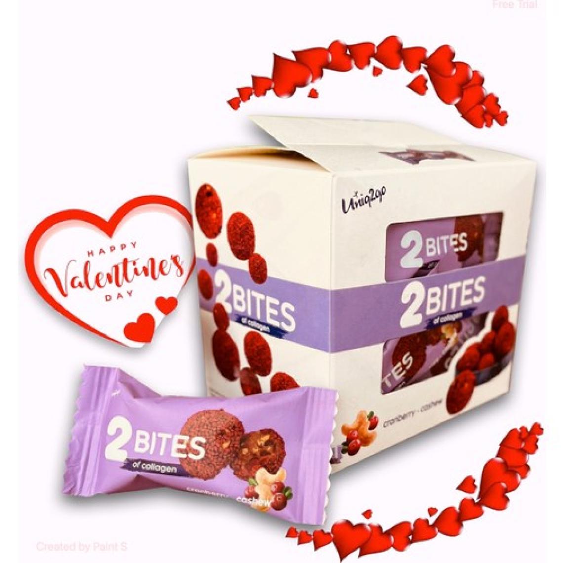 UNIQ2GO 2 Bites Kaju ve Kızılcık Parçacıklı Kolajen-Protein Topları (10 Adet x 16 Gr)