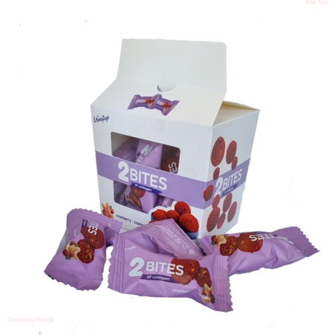 UNIQ2GO 2 Bites Kaju ve Kızılcık Parçacıklı Kolajen-Protein Topları (10 Adet x 16 Gr)