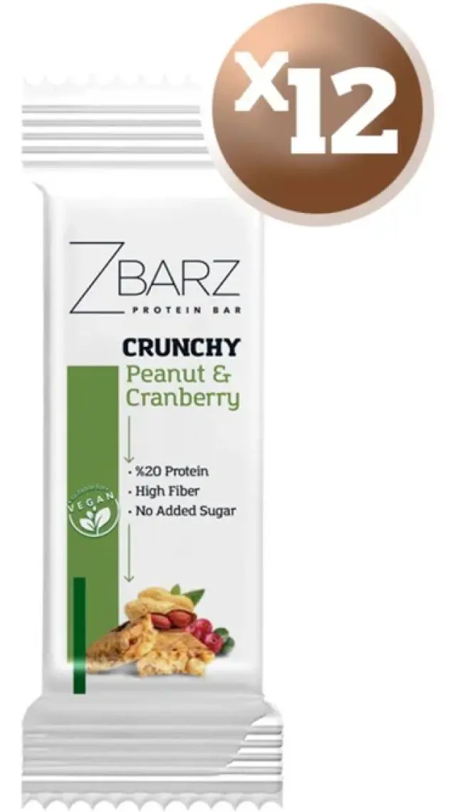 Crunchy Protein Bar Yer Fıstık - Turna Yemişi 35g (12 ADET)