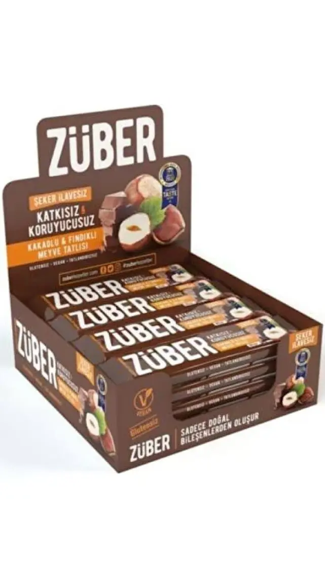 Züber Kakaolu ve Fındıklı Meyve Bar 40gr  X 12 Adet