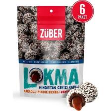 Züber Hindistan Cevizi Kaplı Kakaolu Fındık Ezmeli Meyve Topu 96gr x 6 Paket