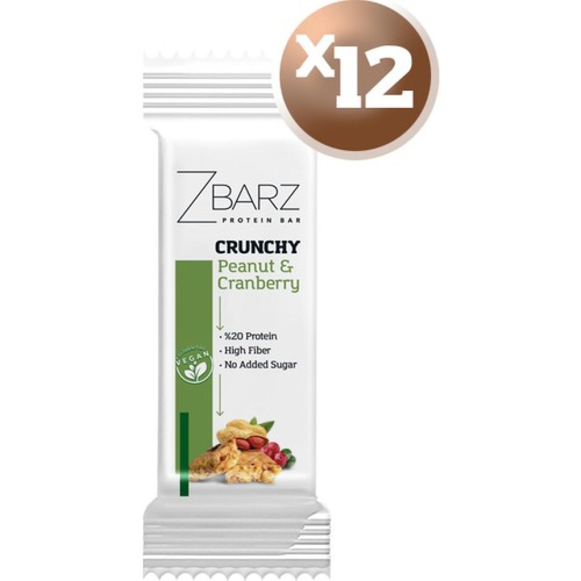 Zbarz Crunchy Protein Bar Yer Fıstık - Turna Yemişi 35G (12 Adet)