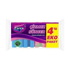 Çizmez Oluklu Bulaşık Süngeri 4'lü Paket