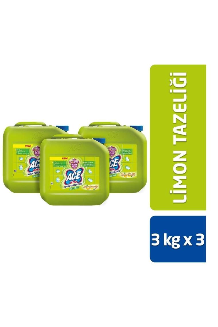 Ultra Yoğun Kıvamlı Çamaşır Suyu Limon Tazeliği 3 Kg X 3 Adet