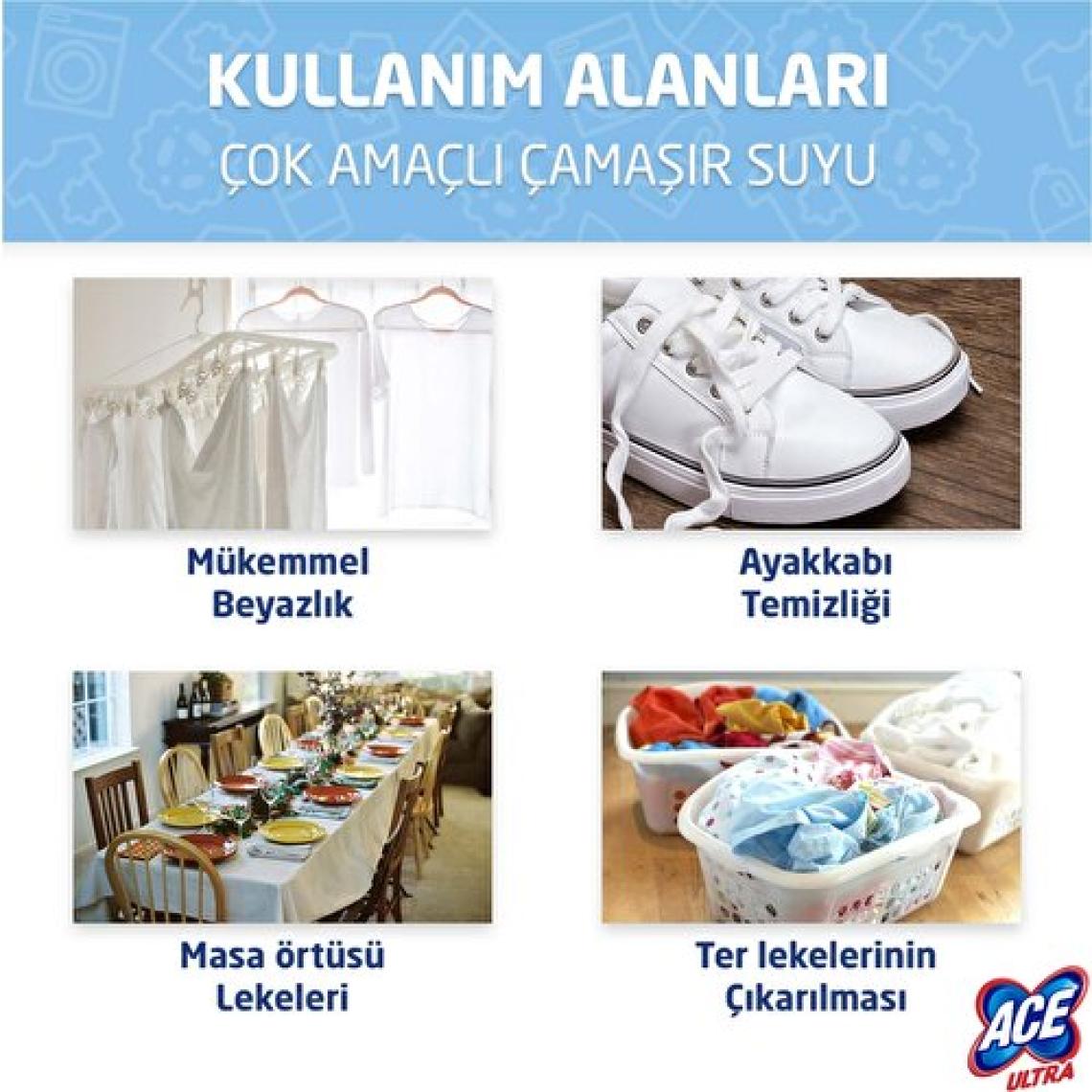Ace Ultra Çamaşır Suyu Köpük Banyo Çiçek Kokulu 700Ml X3