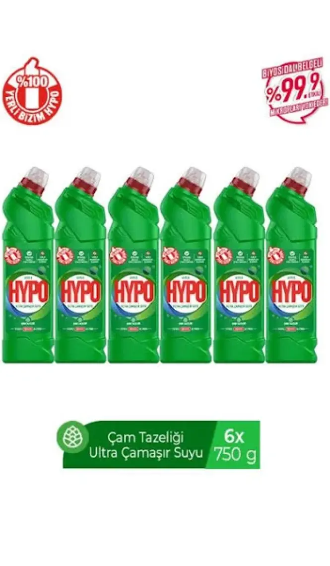 ULTRA KIVAMLI ÇAMAŞIR SUYU ÇAM KOKULU 750 GR X 6 ADET