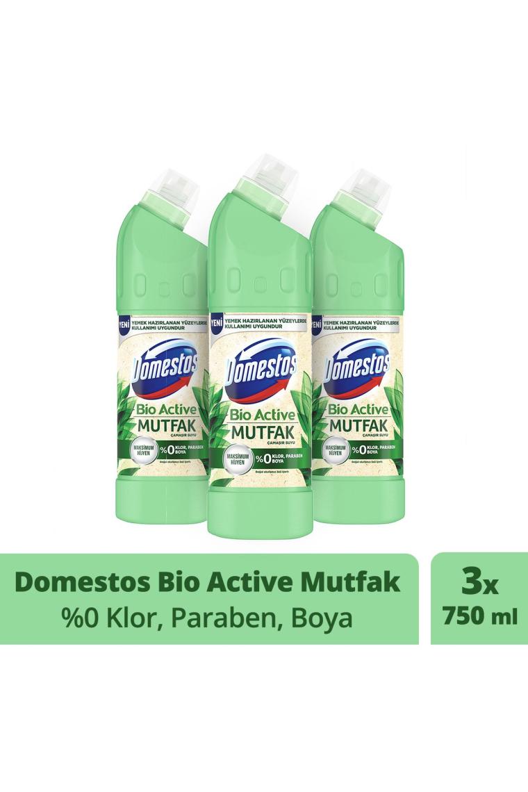 Çamaşır Suyu Bio Active Mutfak Yemek Hazırlanan Yüzeyler Için Kireç Sökücü 750 Mlx3