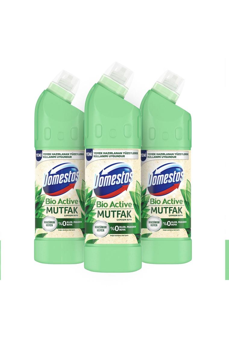 Çamaşır Suyu Bio Active Mutfak Yemek Hazırlanan Yüzeyler Için Kireç Sökücü 750 Mlx3