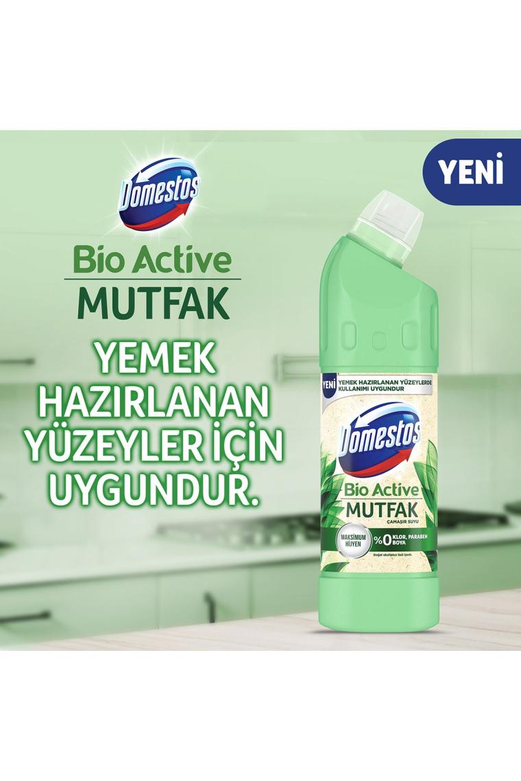 Çamaşır Suyu Bio Active Mutfak Yemek Hazırlanan Yüzeyler Için Kireç Sökücü 750 Mlx3
