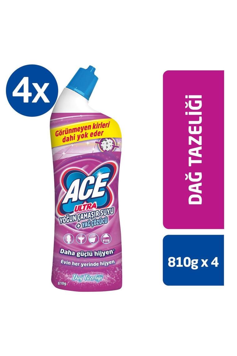 Ultra Yoğun Kıvamlı Çamaşır Suyu Dağ Tazeliği 810 Gram X 4 Adet