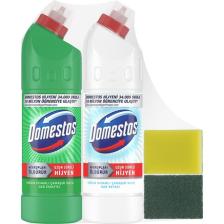 Domestos Çamaşır Suyu Dağ Esintisi 750ml x Domestos Çamaşır Suyu Kar Beyazı 750 ml + Sünger Hediye