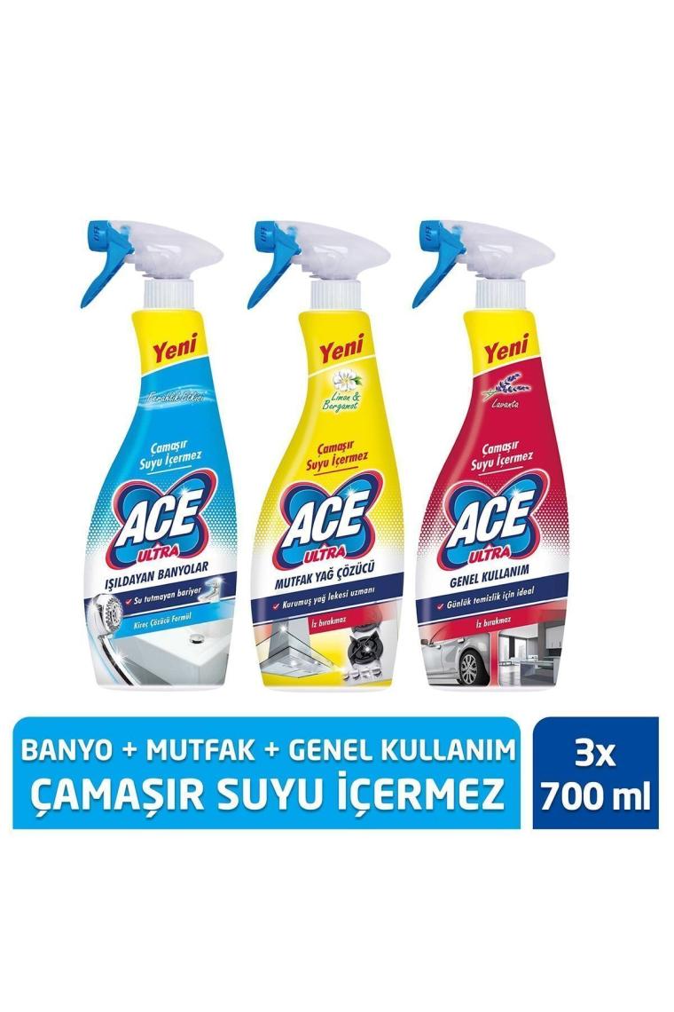Ultra Köpük Çamaşır Susuz Banyo Mutfak Çok Amaçlı Avantaj 700mlx3