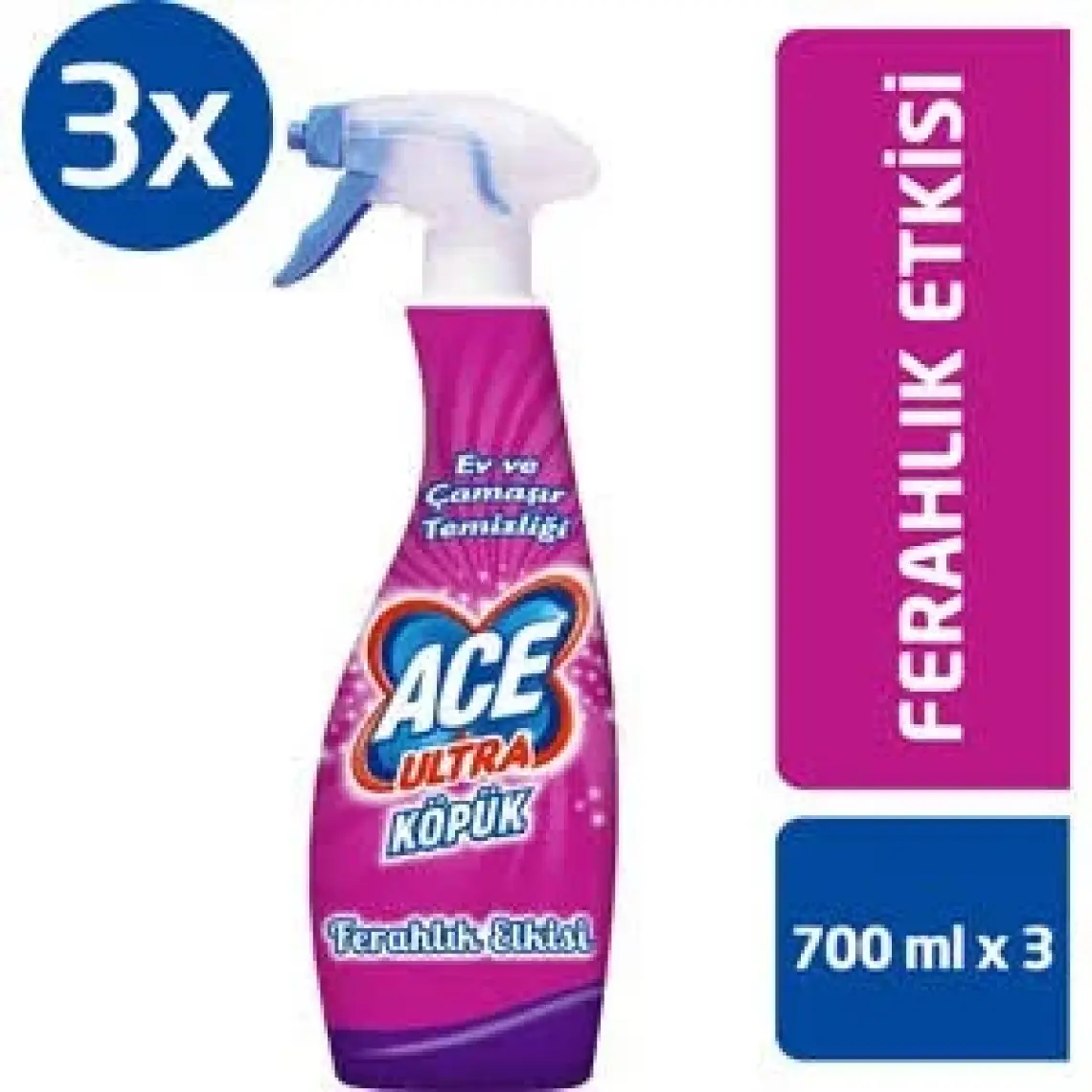 Ace Ultra Çamaşır Suyu Köpük Mutfak Ferahlık Etkisi 700 ml X 3