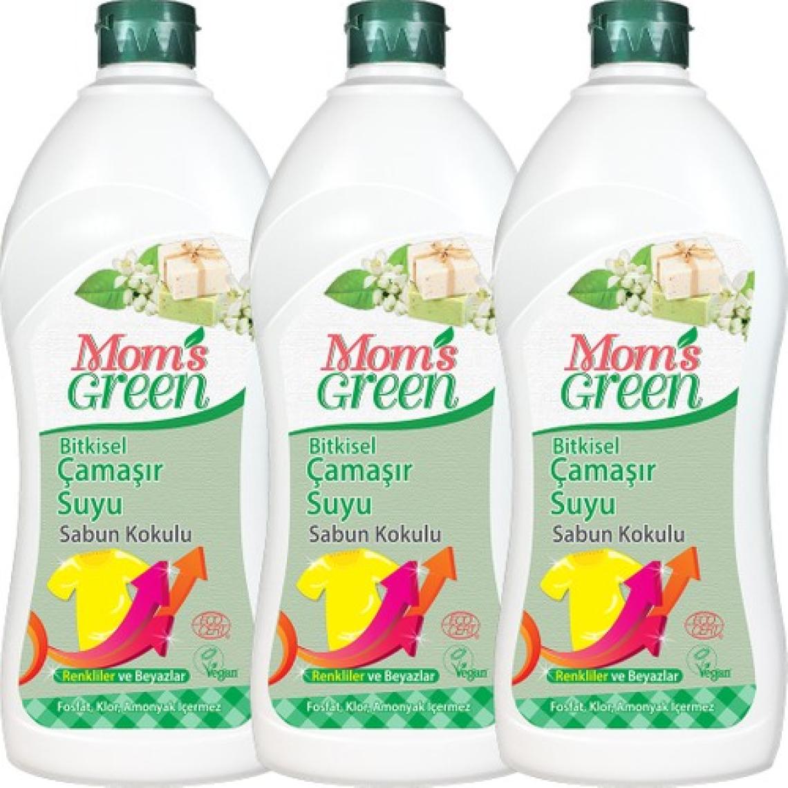 Mom's Green 3'lü Set Bitkisel Konsantre Çamaşır Suyu Sabun Kokulu Eco ( 750 ml x 3 )